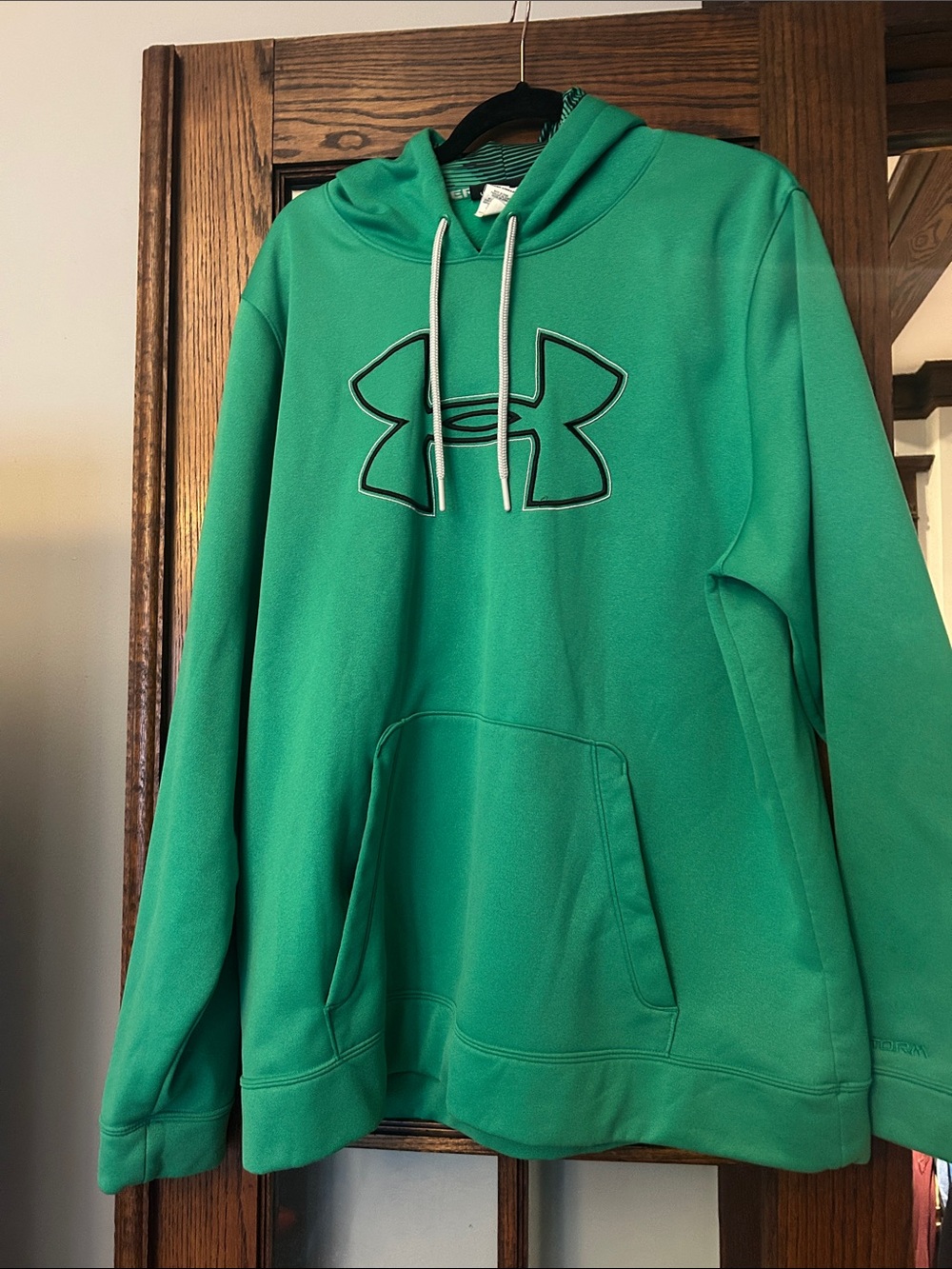 Under Armour Green Pullover Hoodie with Black Logo